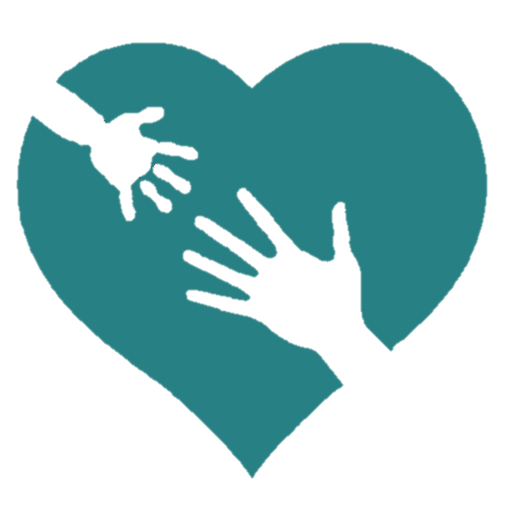 Logo Herz mit Kinderhand und Elternhand