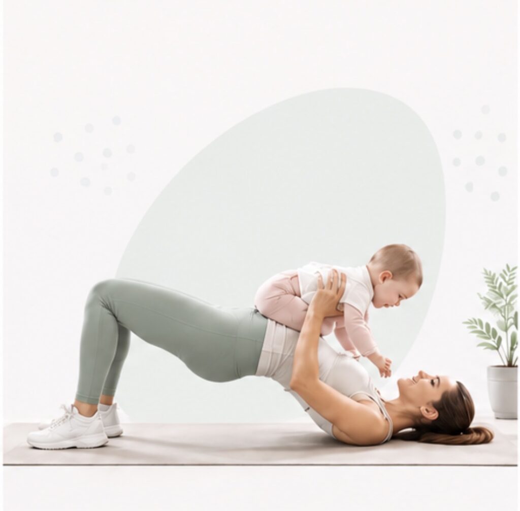 Fitnessübung mit Kind